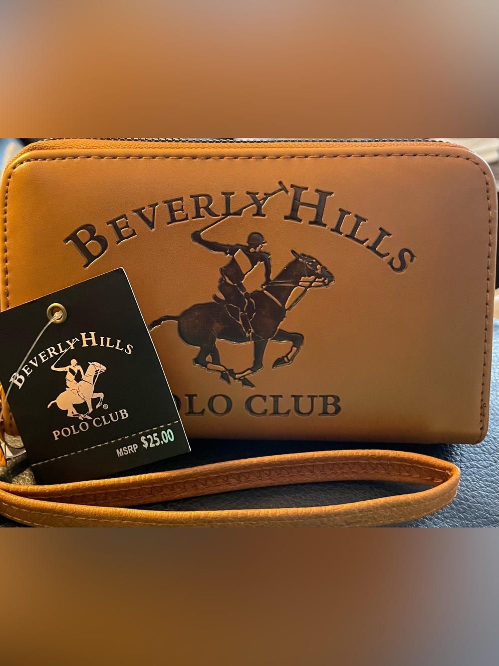 Beverly Hills Polo Club Brown Zip-Around Wristlet Wallet